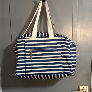 Striped Blue and White Tote Bag